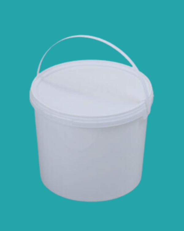 5L Light Round Bucket with Tamper Evident Lid & Plastic Handle