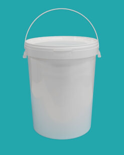 25L White Round Bucket with Tamper Evident Lid & Plastic Handle
