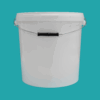 20L White Bucket & Lid Metal Handle