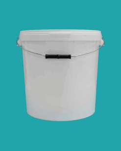 20L White Bucket & Lid Metal Handle