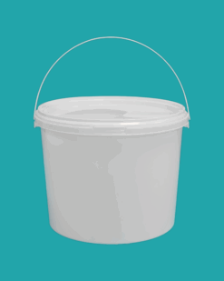 3L Light Round Bucket with Tamper Evident Lid & Plastic Handle