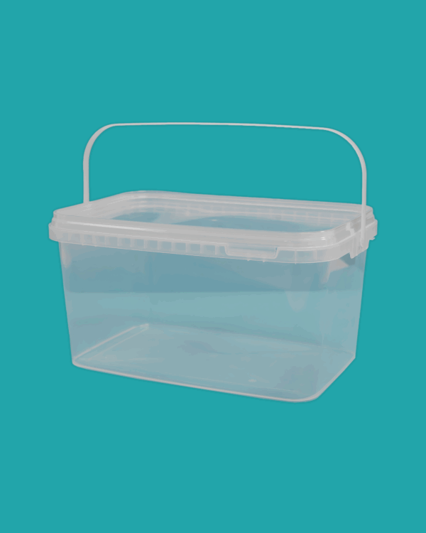 5ltr Rectangular Bucket Clear