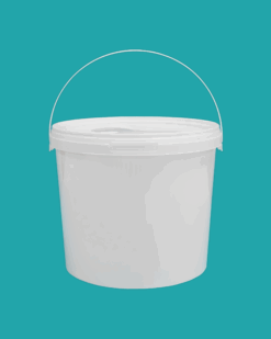 5L Light Round Bucket with Tamper Evident Lid & Plastic Handle